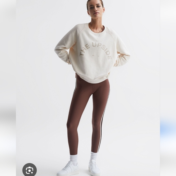 The Upside High Rise Drawstring Leggings in Brown - Picture 1 of 4